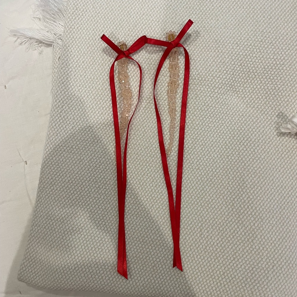 Simone Rocha Red Bow Earrings